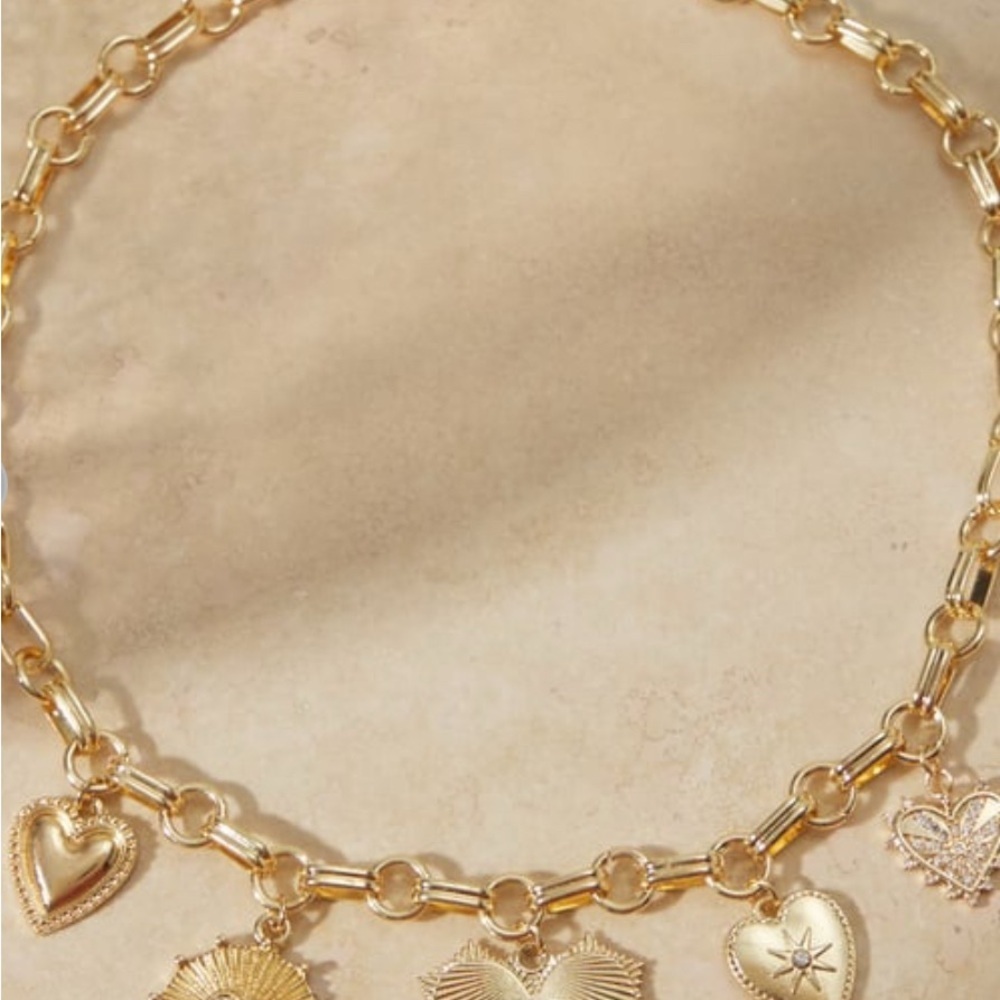 Altar’d State | Cubic Zirconia Heart Charm Necklace | NWT - Picture 2 of 2